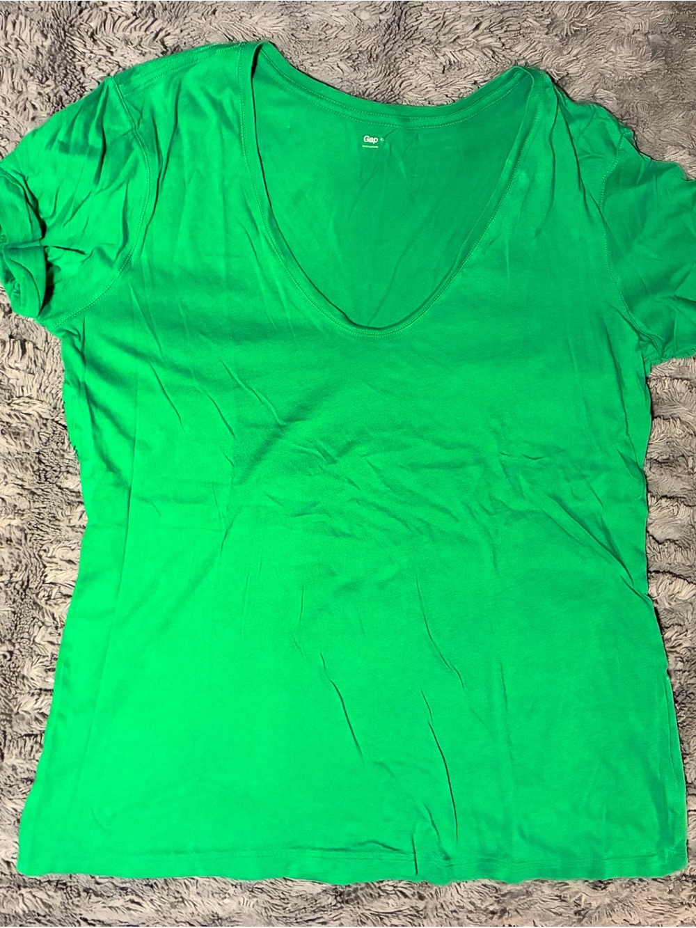 GAP Bright Green V-Neck Short Sleeve Tee